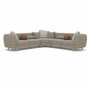 Casa Padrino Luxus Ecksofa Grau / Messing 315 cm - Wohnzimmer & Hotel M�bel