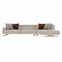 Casa Padrino Luxus Ecksofa Grau / Messing 360 cm - Wohnzimmer & Hotel Sofa
