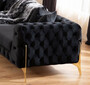 Casa Padrino Luxus Chesterfield Ecksofa Schwarz / Gold 310 x 270 x H. 70 cm - Chesterfield Wohnzimmer Sofa - Wohnzimmer M�bel - Luxus Chesterfield M�bel - Luxus Wohnzimmer Einrichtung