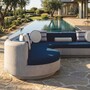 Casa Padrino Luxus Ecksofa Linke Seite Grau / Blau 335 x 281 cm - Modulares Beton Sofa