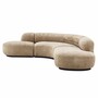 Casa Padrino Luxus Ecksofa Sandfarben / Schwarz 300 x 257 x H. 70 cm - Wohnzimmer & Hotel M�bel