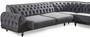 Casa Padrino Luxus Art Deco Chesterfield Ecksofa Grau / Schwarz / Gold 320 x 285 x H. 82 cm - Edles Wohnzimmer Sofa mit dekorativen Kissen - Luxus Qualit�t