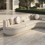 Casa Padrino Luxus Ecksofa Rechte Seite Creme 335 x 281 cm - Modulares Beton Sofa