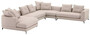 Casa Padrino Luxus Ecksofa Sandfarben / Schwarz 410 x 320 x H. 65 cm - Wohnzimmer Sofa mit Kissen - Wohnzimmer M�bel - Wohnzimmer Einrichtung - Luxus M�bel - Luxus Einrichtung