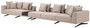 Casa Padrino Luxus Ecksofa Sandfarben / Bronze 340 x 292 x H. 64 cm - Edles Wohnzimmer Sofa mit Kissen - Luxus M�bel - Luxus Qualit�t