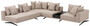 Casa Padrino Luxus Ecksofa Sandfarben / Bronze 340 x 292 x H. 64 cm - Edles Wohnzimmer Sofa mit Kissen - Luxus M�bel - Luxus Qualit�t