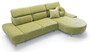 Casa Padrino Luxus Ecksofa Gr�n / Messing 294 x 105-182 x H. 83-97 cm - Wohnzimmer Sofa mit 3 verstellbaren Kopfst�tzen und elektrisch verstellbarer Sitzfl�che - Luxus Wohnzimmer M�bel