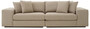 Casa Padrino Luxus Sofa mit Kissen Grau / Schwarz 280 x 120 x H. 90 cm - Wohnzimmer Sofa - Hotel Sofa - Wohnzimmer M�bel - Hotel M�bel - Luxus M�bel - Luxus Qualit�t