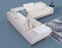 Casa Padrino Luxus Ecksofa mit verstellbaren R�ckenlehnen Creme / Silber 305 x 260 cm
