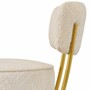 Casa Padrino Luxus Edelstahl Barstuhl Creme / Messing H. 104 cm - Luxus Bar M�bel