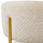 Casa Padrino Luxus Edelstahl Barstuhl Creme / Messing H. 104 cm - Luxus Bar M�bel