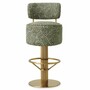 Casa Padrino Luxus Edelstahl Barstuhl Gr�n / Messing H. 104 cm - Luxus Bar M�bel
