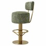 Casa Padrino Luxus Edelstahl Barstuhl Gr�n / Messing H. 104 cm - Luxus Bar M�bel