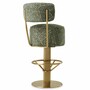 Casa Padrino Luxus Edelstahl Barstuhl Gr�n / Messing H. 104 cm - Luxus Bar M�bel
