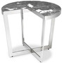 Casa Padrino Luxus Beistelltisch Silber / Grau  60 x H. 50,5 cm - Edelstahl Tisch mit Marmorplatten - Luxus Wohnzimmer M�bel 