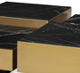 Casa Padrino Luxus Edelstahl Couchtisch Set mit Marmor Tischplatten Messingfarben / Schwarz - Wohnzimmer M�bel - Luxus M�bel - Luxus Kollektion