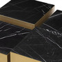 Casa Padrino Luxus Edelstahl Couchtisch Set mit Marmor Tischplatten Messingfarben / Schwarz - Wohnzimmer M�bel - Luxus M�bel - Luxus Kollektion