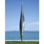 Casa Padrino Luxus Edelstahl Garten Deko Skulptur Silber H. 400 cm