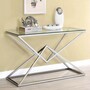 Casa Padrino Luxus Edelstahl Konsole mit Glasplatte Silber 100 cm - Luxus M�bel