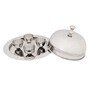 Casa Padrino Luxus Eierbecher Set Silber  21 x H. 12 cm - Fr�hst�cks Set mit Haube f�r 4 Eier 