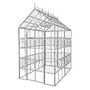 Casa Padrino Luxus Eisen Gew�chshaus Silber 160 x 244 x H. 296 cm - Handgefertigter Gartenpavillon - Luxus Gartenm�bel 