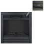 Casa Padrino Luxus Elektro Einbaukamin Schwarz 62 x 19,5 x H. 61 cm - Wohnzimmer Deko LED Kamin mit Fernbedienung - Wohnzimmer M�bel - Luxus M�bel - Luxus Elektro LED Einbaukamine