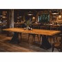 Casa Padrino Luxus Esstisch Naturfarben / Schwarz 300 cm - Esszimmertisch mit Eichenholzbohlen und Stahl Tischbeinen - Esszimmer M�bel