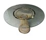 Casa Padrino Luxus Esstisch Gold  120 x H. 76 cm - Runder K�chentisch mit Glasplatte und Speichengestell 