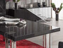 Casa Padrino Luxus Esstisch Schwarz / Silber 220 x 100 x H. 77 cm - Rechteckiger K�chentisch mit Massivholz Tischplatte und Metallbeinen - Esszimmer M�bel - K�chen M�bel - Luxus M�bel
