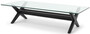 Casa Padrino Luxus Couchtisch Schwarz 160 x 80 x H. 40,5 cm - Rechteckiger Massivholz Wohnzimmertisch mit Glasplatte - Luxus Wohnzimmer M�bel