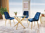 Casa Padrino Luxus Esstisch Gold  90 x H. 71 cm - Runder Esszimmertisch mit geh�rteter Glasplatte - Esszimmer M�bel - K�chen M�bel