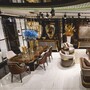 Casa Padrino Luxus Esszimmer Stuhl 6er Set mit Armlehnen Grau / Braun / Gold