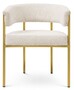 Casa Padrino Luxus Esszimmer Stuhl mit Armlehnen Cremewei� / Messing - Esszimmer M�bel