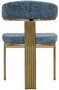 Casa Padrino Luxus Esszimmer Stuhl Blau / Gold H. 83 cm