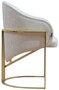Casa Padrino Luxus Esszimmer Stuhl mit Armlehnen Wei� / Gold H. 84 cm
