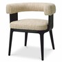 Casa Padrino Luxus Esszimmer Stuhl mit Armlehnen Creme / Schwarz H. 73 cm - Hotel M�bel - Restaurant M�bel - Esszimmer M�bel - Luxus M�bel