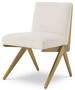 Casa Padrino Luxus Esszimmerstuhl Creme / Messingfarben 54,5 x 62 x H. 80 cm - Luxus Esszimmer M�bel 