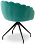 Casa Padrino Luxus Esszimmerstuhl T�rkis / Schwarz 65,5 x 64 x H. 78,5 cm - Drehstuhl mit edlem Samtsoff - Esszimmer M�bel - Luxus M�bel - Luxus Einrichtung - Esszimmer Einrichtung