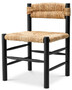 Casa Padrino Luxus Esszimmer Stuhl Schwarz / Naturfarben 54 x 62,5 x H. 80,5 cm - Massivholz K�chen Stuhl - Esszimmer M�bel - Luxus M�bel - Esszimmer Einrichtung - Luxus Einrichtung