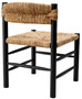 Casa Padrino Luxus Esszimmer Stuhl Schwarz / Naturfarben 54 x 62,5 x H. 80,5 cm - Massivholz K�chen Stuhl - Esszimmer M�bel - Luxus M�bel - Esszimmer Einrichtung - Luxus Einrichtung