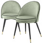 Casa Padrino Luxus Esszimmerstuhl Set Pistaziengr�n / Schwarz / Messing 55 x 64 x H. 83 cm - Esszimmerst�hle mit edlem Samtstoff - Esszimmer M�bel