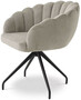 Casa Padrino Luxus Esszimmerstuhl Greige / Schwarz 65,5 x 64 x H. 78,5 cm - Drehstuhl mit edlem Samtsoff - Esszimmer M�bel - Luxus M�bel - Luxus Einrichtung - Esszimmer Einrichtung