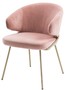 Casa Padrino Luxus Esszimmerstuhl mit Armlehnen Rosa / Messingfarben 60 x 64 x H. 81 cm - K�chenstuhl mit edlem Samtstoff - Esszimmerm�bel 
