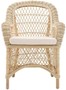 Casa Padrino Luxus Rattan Esszimmerstuhl mit Armlehnen und Kissen Naturfarben / Cremefarben 63 x 68 x H. 88 cm - Esszimmerm�bel