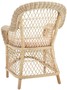 Casa Padrino Luxus Rattan Esszimmerstuhl mit Armlehnen und Kissen Naturfarben / Cremefarben 63 x 68 x H. 88 cm - Esszimmerm�bel