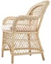 Casa Padrino Luxus Rattan Esszimmerstuhl mit Armlehnen und Kissen Naturfarben / Cremefarben 63 x 68 x H. 88 cm - Esszimmerm�bel