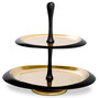 Casa Padrino Luxus Etagere Schwarz / Gold 35 x 26 x H. 32,5 cm - Ovale Kuchen & Keks Etagere - Gastronomie Accessoires - Restaurant Accessoires - Hotel Accessoires - Luxus Accessoires