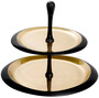 Casa Padrino Luxus Etagere Schwarz / Gold 35 x 26 x H. 32,5 cm - Ovale Kuchen & Keks Etagere - Gastronomie Accessoires - Restaurant Accessoires - Hotel Accessoires - Luxus Accessoires