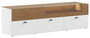 Casa Padrino TV Schrank Braun / Wei� 180 x 48 x H. 55 cm - Beleuchteter Massivholz Fernsehschrank mit Schubladen - Moderne Wohnzimmer M�bel