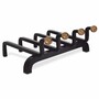 Casa Padrino Luxus Feuerbock Schwarz / Vintage Messing - Luxus Kamin Zubeh�r
